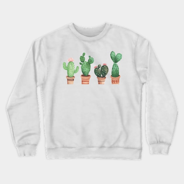 Cute Cactus Plant For Plant Lovers In Classic Pots Crewneck Sweatshirt by mangobanana